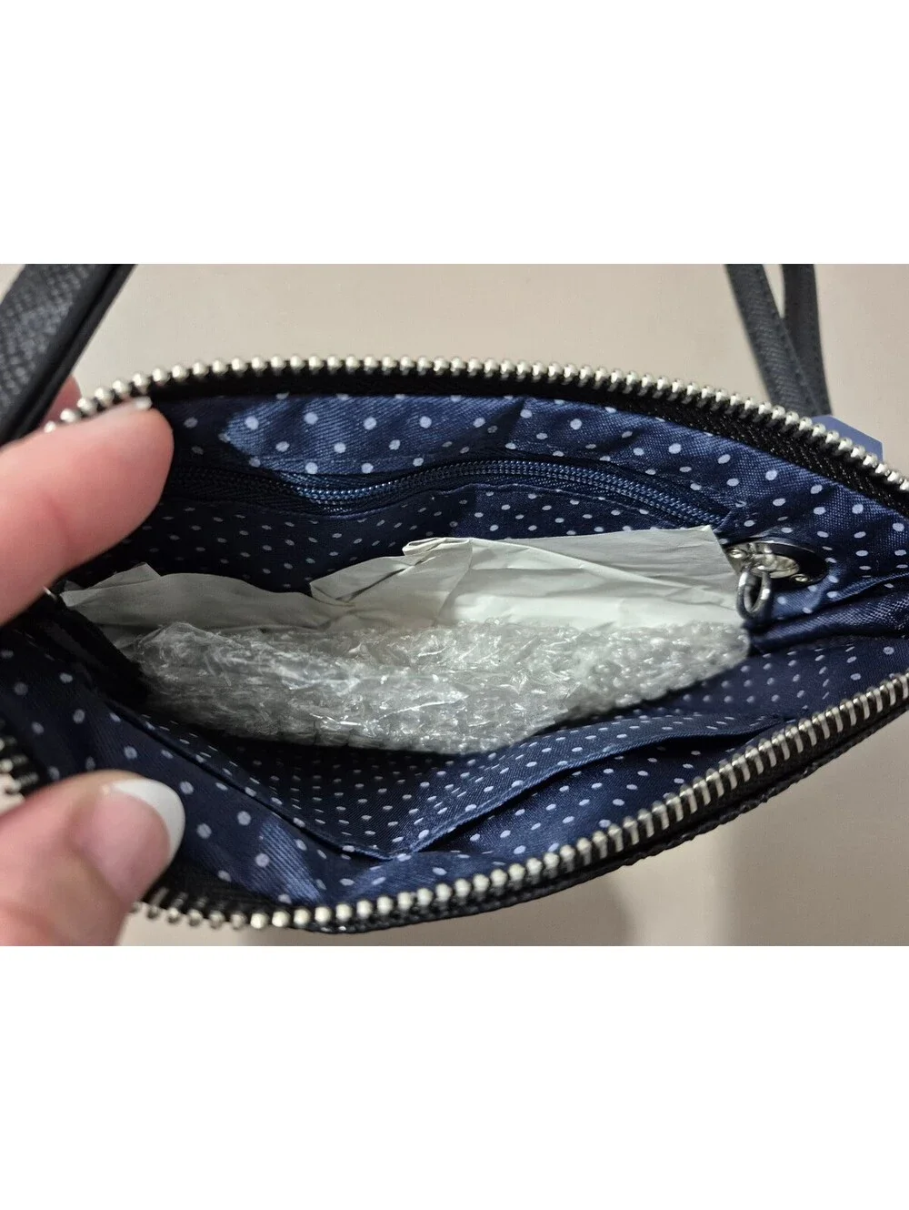 Nautica Black Logo Embossed Wristlet Wallet Clutch NWT Tassel Zip Pouch